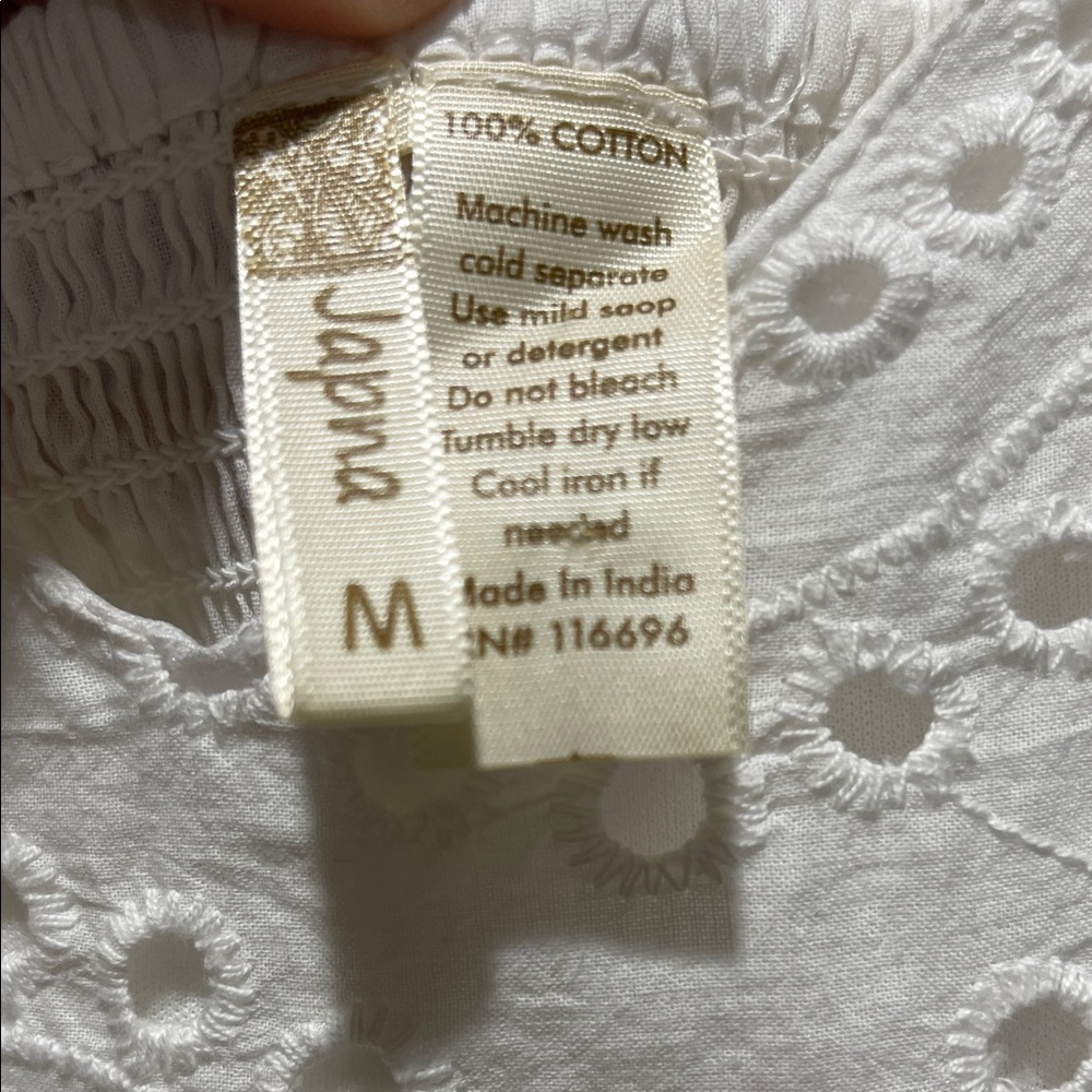 Japna White Eyelet Cotton Top - Picture 2 of 5